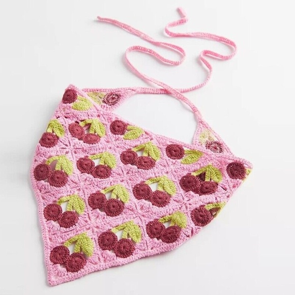 Urban Outfitters Cherry Knit Headscarf - Picture 2 of 12